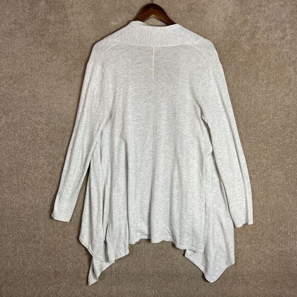 Polo Ralph Lauren Long Cardigan Womens Medium Gray Open Asymmetric Viscose Silk - Picture 8 of 9